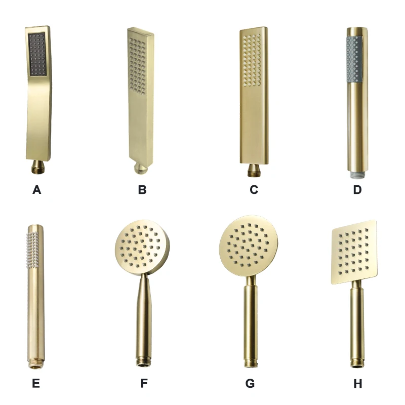 Brushed Gold Hand Held Shower Head Bathroom Gold Finished Brass or Stainless Steel Rain Shower Spray Bath Handheld Shower Heads
Brushed Gold Hand Held Shower Head Bathroom Gold Finished Brass or Stainless Steel Rain Shower Spray Bath Handheld Shower Heads