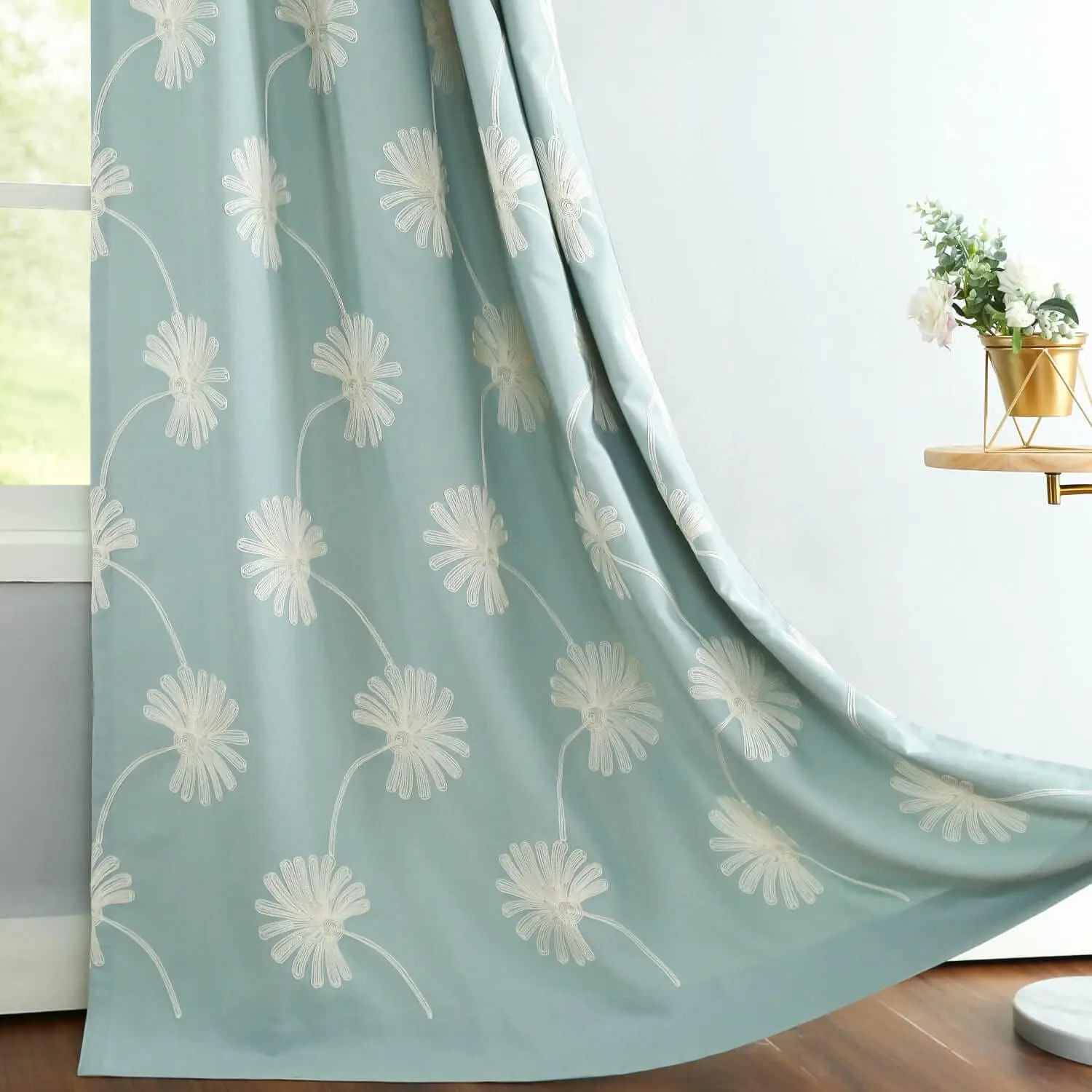 Vogol Floral Pattern Embroidered Elegant Faux Linen Grommet Curtains/Thermal Insulated 60% Blackout/Heavy Drapes For
Vogol Floral Pattern Embroidered Elegant Faux Linen Grommet Curtains/Thermal Insulated 60% Blackout/Heavy Drapes For