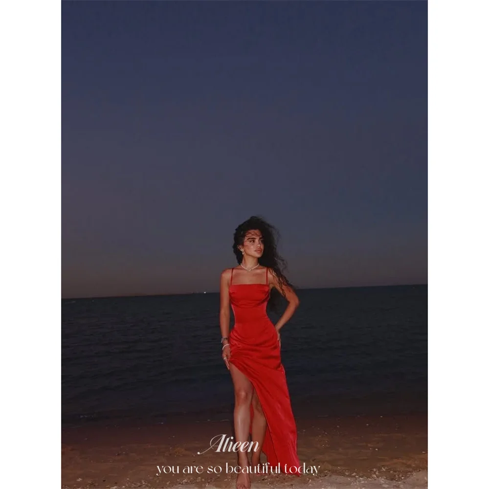 Aileen Satin Square Collar Red Asymmetrical Elegant Evening Gown Vibrant Finish Spaghetti High Ruched Robes De Soirée Customized
Aileen Satin Square Collar Red Asymmetrical Elegant Evening Gown Vibrant Finish Spaghetti High Ruched Robes De Soirée Customized