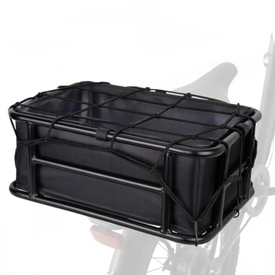 Rear Rack Bike Basket for E-Bikes and Bikes - Heavy-Duty Bicycle Basket with Waterproof Liner Cargo Net and Rain Cover - Great
Rear Rack Bike Basket for E-Bikes and Bikes - Heavy-Duty Bicycle Basket with Waterproof Liner Cargo Net and Rain Cover - Great