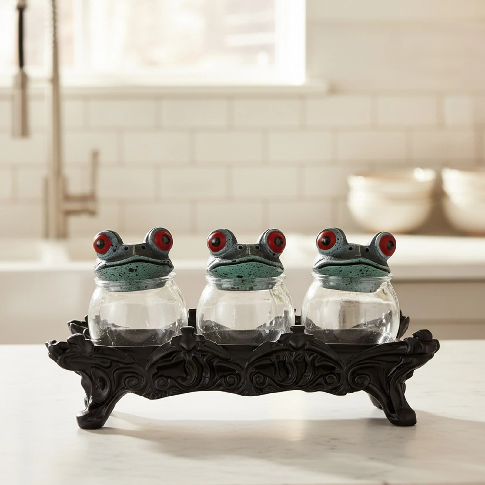 Unique Vintage Jars with Frog Lids Empty Clear Seasoning Jars Spice Containers Storage Container Condiment Jars for Salt Pepper
Unique Vintage Jars with Frog Lids Empty Clear Seasoning Jars Spice Containers Storage Container Condiment Jars for Salt Pepper
