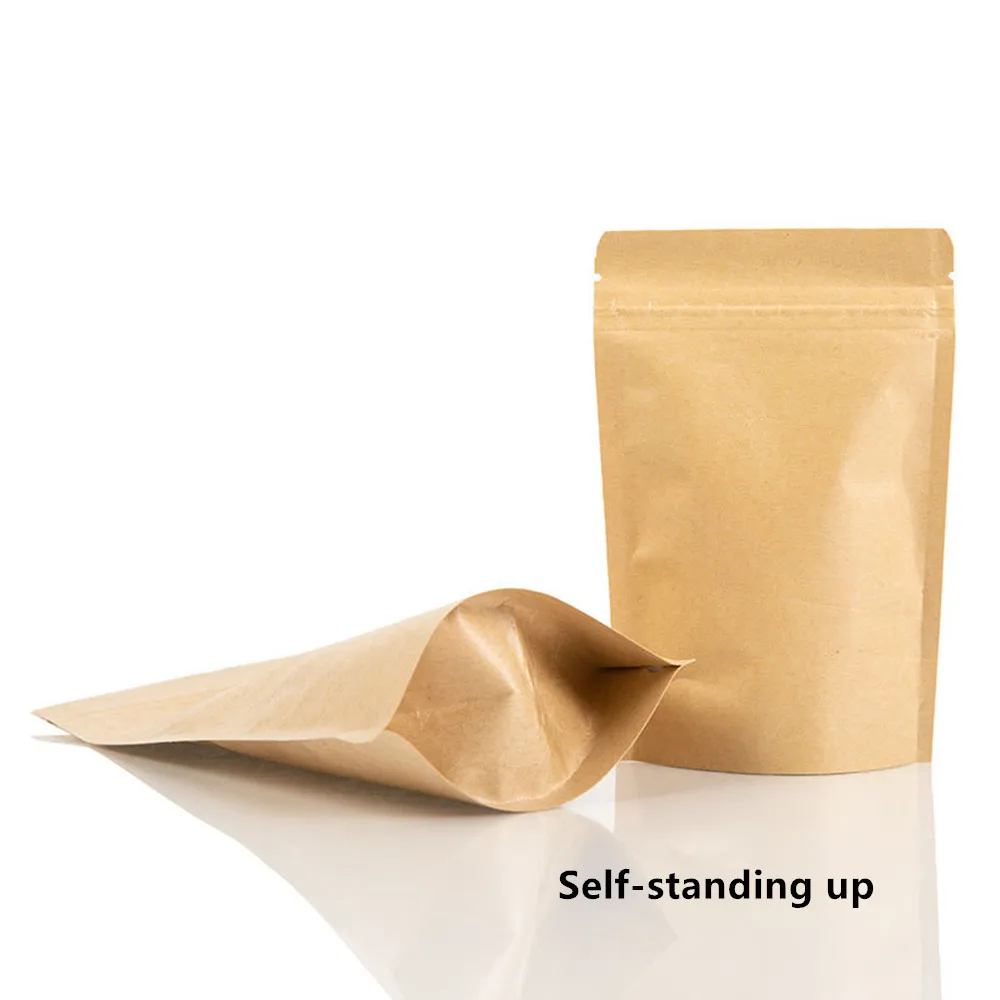 100pcs Resealable Brown Stand Up Kraft Paper Zip Lock Bags with Inner Aluminizing Foil Pouch for Snacks,Coffee Bean,Tea Package
100pcs Resealable Brown Stand Up Kraft Paper Zip Lock Bags with Inner Aluminizing Foil Pouch for Snacks,Coffee Bean,Tea Package