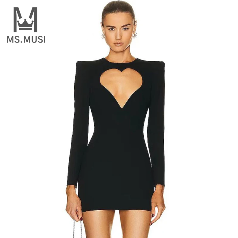MSMUSI 2024 New Fashion Designer Women Sexy Heart Hollow Out Long Sleeve Bandage Party Club Bodycon Event Mini Dress Vestidos
MSMUSI 2024 New Fashion Designer Women Sexy Heart Hollow Out Long Sleeve Bandage Party Club Bodycon Event Mini Dress Vestidos