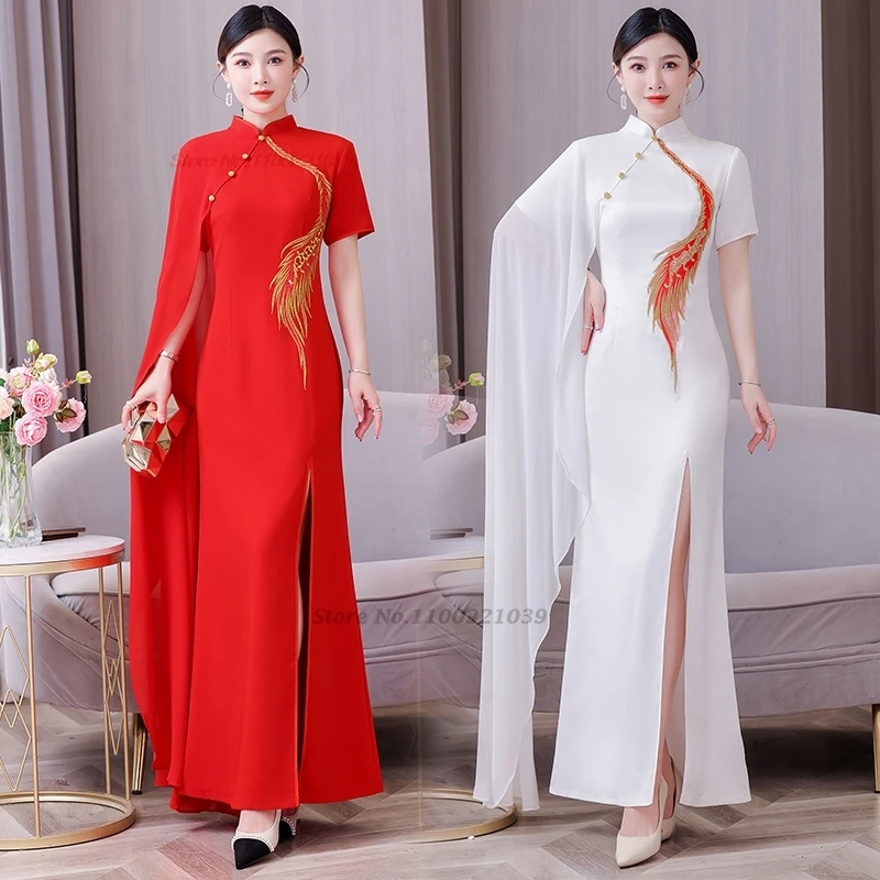 2025 chinese vintage dress improved cheongsam national flower embroidery dress stage performance qipao banquet evening dress
2025 chinese vintage dress improved cheongsam national flower embroidery dress stage performance qipao banquet evening dress