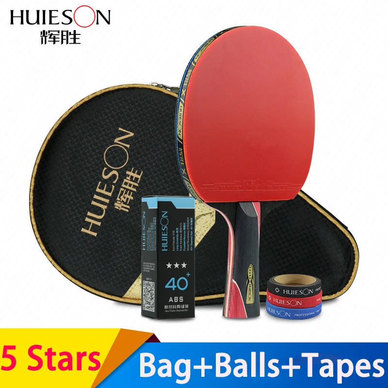 HUIESON Table Tennis Racket 5Stars Single Professional Training Paddle for Beginners Ping Pong Bottom Blade Ping Pong Paddle
HUIESON Table Tennis Racket 5Stars Single Professional Training Paddle for Beginners Ping Pong Bottom Blade Ping Pong Paddle