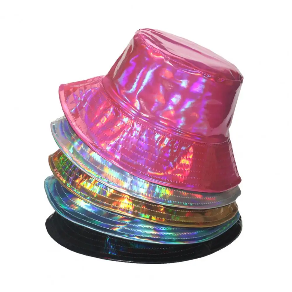 Colorful Reflective Bucket Hat Imitation Leather Cool Metallic Shine Sun Hat, Stage Performance Hat for Festival Party Wear
Colorful Reflective Bucket Hat Imitation Leather Cool Metallic Shine Sun Hat, Stage Performance Hat for Festival Party Wear