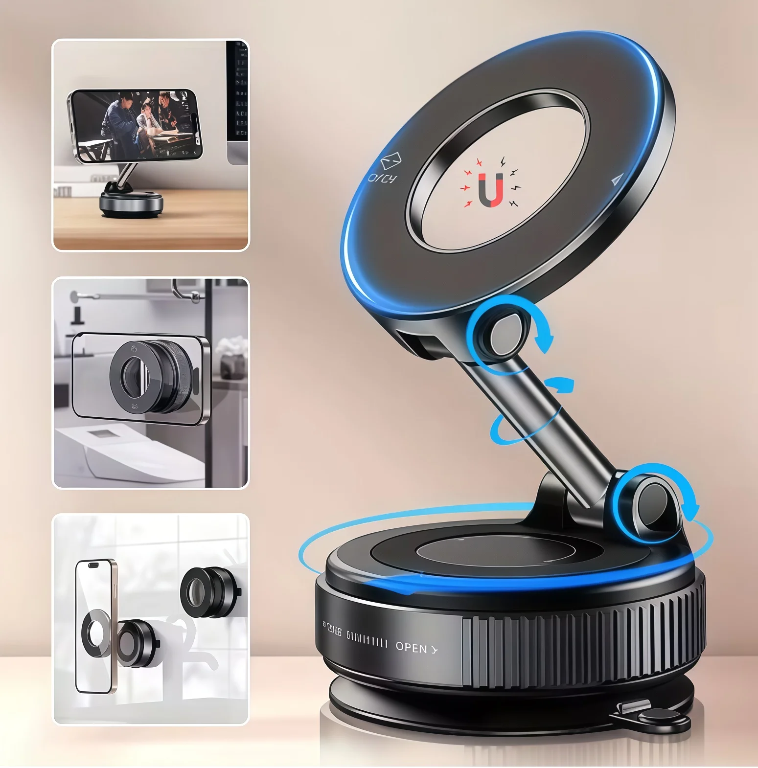 Magnetic Vacuum Phone Holder Car Mount Vacuum Adsorption Car Phone Mount Foldable Car Navigation Holder for Gym Bath Shower
Magnetic Vacuum Phone Holder Car Mount Vacuum Adsorption Car Phone Mount Foldable Car Navigation Holder for Gym Bath Shower