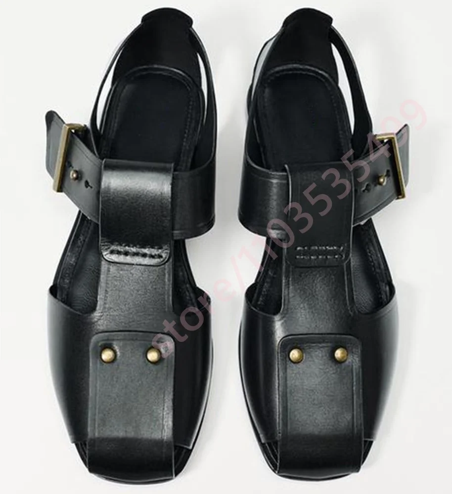 2026 New Black Leather Sandals Women Square Toe Flat Sandals with Metal Buckle Fashion Summer Outdoor Casual Beach Footwear
2026 New Black Leather Sandals Women Square Toe Flat Sandals with Metal Buckle Fashion Summer Outdoor Casual Beach Footwear