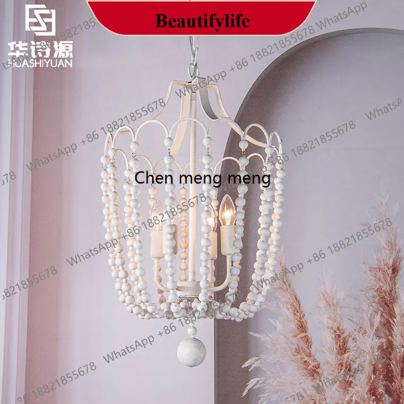 E132 French crystal chandelier dining room study American creative art decorative wood beads room bedroom lamp
E132 French crystal chandelier dining room study American creative art decorative wood beads room bedroom lamp