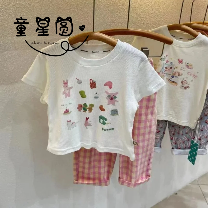 Spring and Summer New Children's Clothing Girls' Summer Cartoon PrintingTT-shirt Baby Plaid Pants Suit
Spring and Summer New Children's Clothing Girls' Summer Cartoon PrintingTT-shirt Baby Plaid Pants Suit