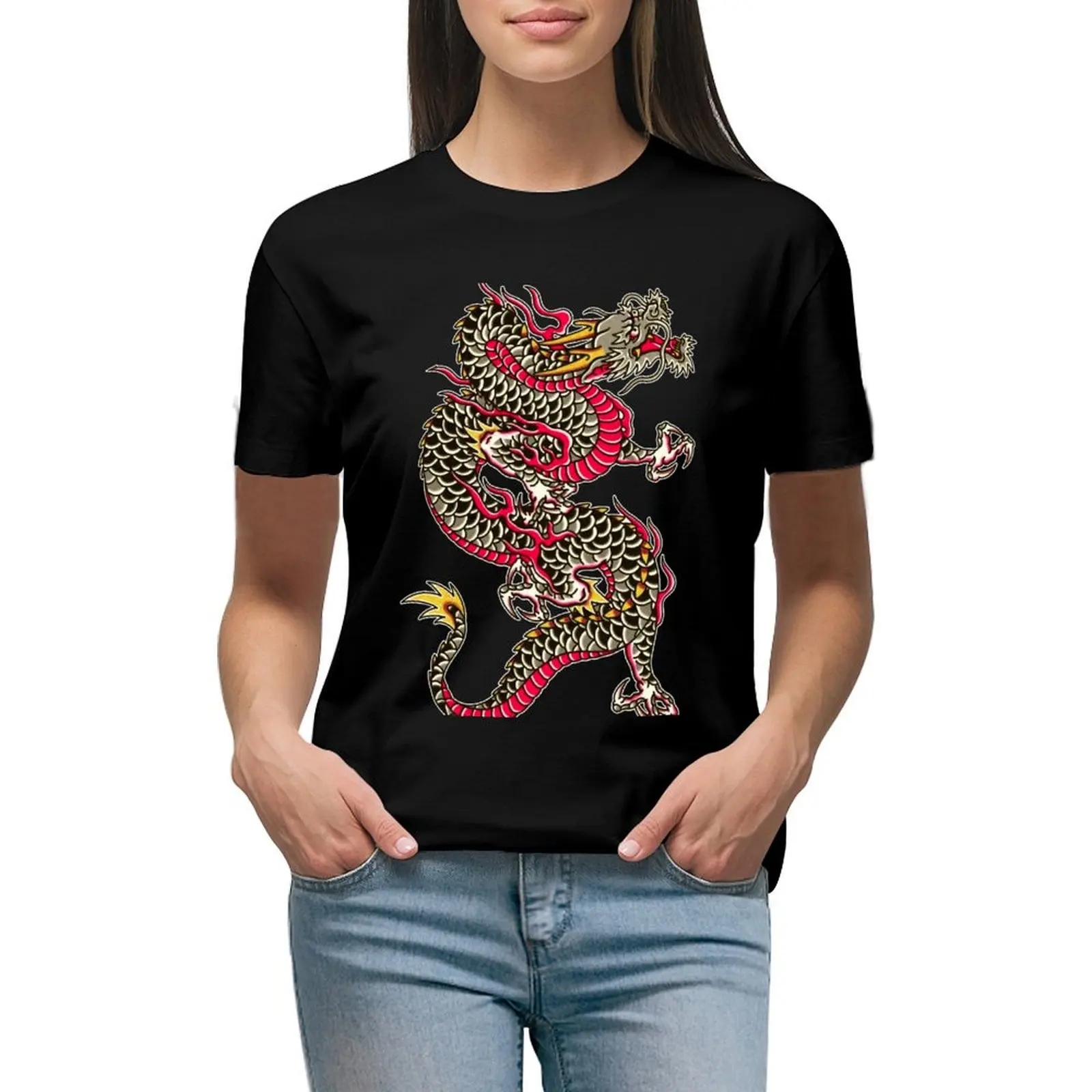 Traditional Japanese Dragon Tattoo T-shirt aesthetic clothes tops anime clothes Women's clothing
Traditional Japanese Dragon Tattoo T-shirt aesthetic clothes tops anime clothes Women's clothing