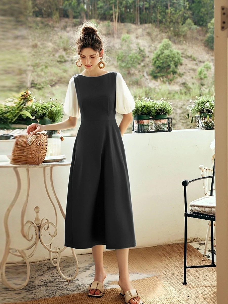 OLrain Summer Elegant Dresses 2025 Woman Contrast Short Sleeve French Fashion Fitted Midi Black Dress Woman Clothing O57XL98223
OLrain Summer Elegant Dresses 2025 Woman Contrast Short Sleeve French Fashion Fitted Midi Black Dress Woman Clothing O57XL98223