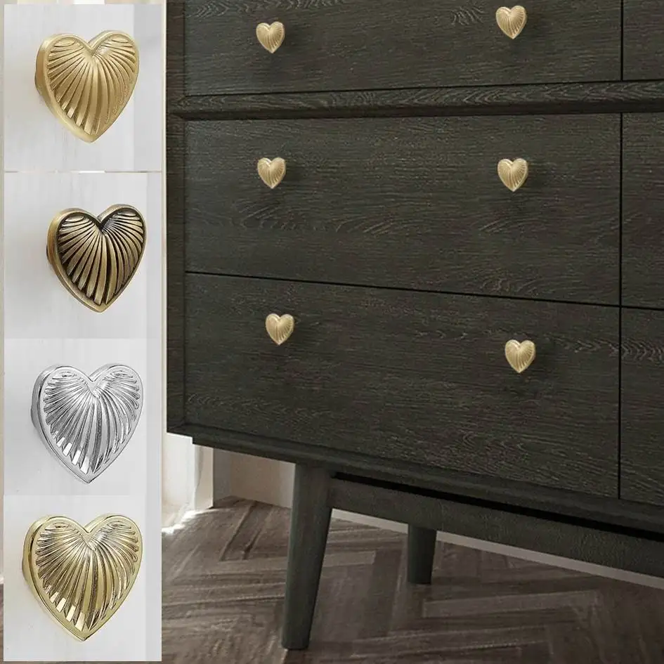 2PC Luxury Nordic Brass Heart-Shaped Cabinet Handles,Gold Drawer Pulls for Wardrobe Dresser Cupboard Furniture,Single Hole Knobs
2PC Luxury Nordic Brass Heart-Shaped Cabinet Handles,Gold Drawer Pulls for Wardrobe Dresser Cupboard Furniture,Single Hole Knobs