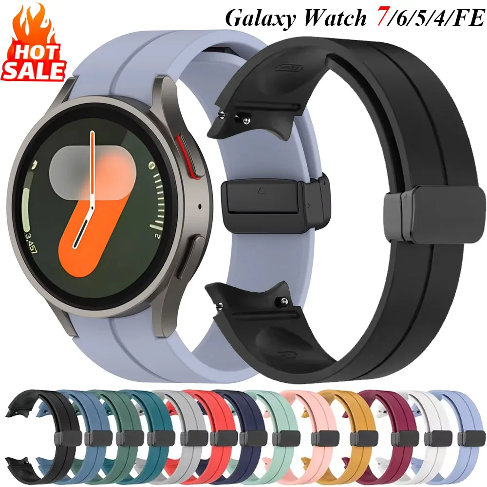 Original Silicone Band For Samsung Galaxy Watch 7 6 5 4 FE 44mm 40mm 5 Pro 45mm Magnetic Bracelet Watch 6 Classic 43mm 47mm Belt
Original Silicone Band For Samsung Galaxy Watch 7 6 5 4 FE 44mm 40mm 5 Pro 45mm Magnetic Bracelet Watch 6 Classic 43mm 47mm Belt