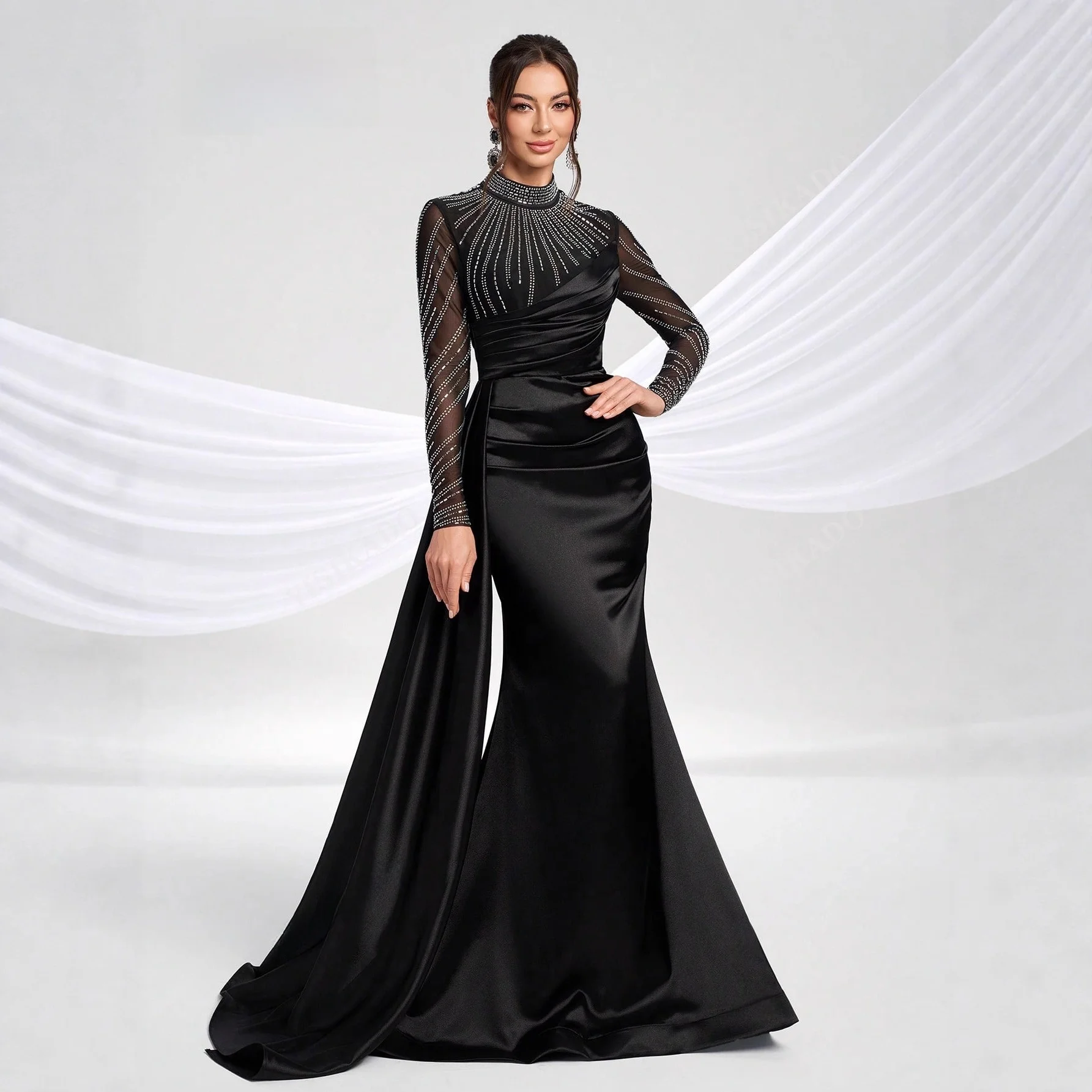 Middle East Women's Bodycon Gown with Pleats And Rhinestones in Me Fabric for Evening Ocns Faionable Wedding Dr
Middle East Women's Bodycon Gown with Pleats And Rhinestones in Me Fabric for Evening Ocns Faionable Wedding Dr