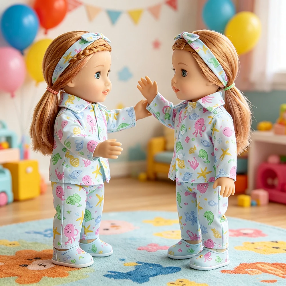 18 inch Doll Long Pajama Set Two piece Doll Spring and Autumn Long Home Pajama Suitable for 18 inch Doll Clothing, Doll Accessor
18 inch Doll Long Pajama Set Two piece Doll Spring and Autumn Long Home Pajama Suitable for 18 inch Doll Clothing, Doll Accessor