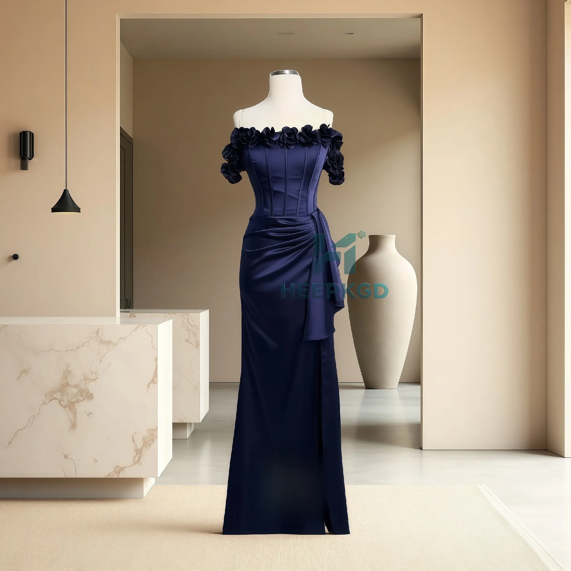 2026 Navy Long Evening Dress Flowers Satin Mermaid Maxi Women Wedding Party Gowns Custom Made Robe De Soiree
2026 Navy Long Evening Dress Flowers Satin Mermaid Maxi Women Wedding Party Gowns Custom Made Robe De Soiree