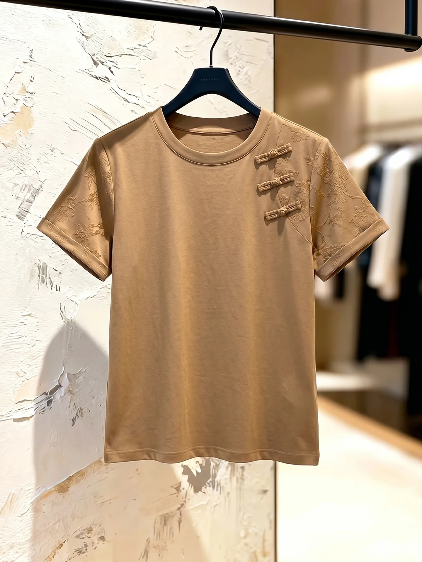 Chic Short Sleeve T-Shirt Korean Style Commute Loose Fit round Neck Summer Top Women's Fashionable Retro Versatile 2026
Chic Short Sleeve T-Shirt Korean Style Commute Loose Fit round Neck Summer Top Women's Fashionable Retro Versatile 2026