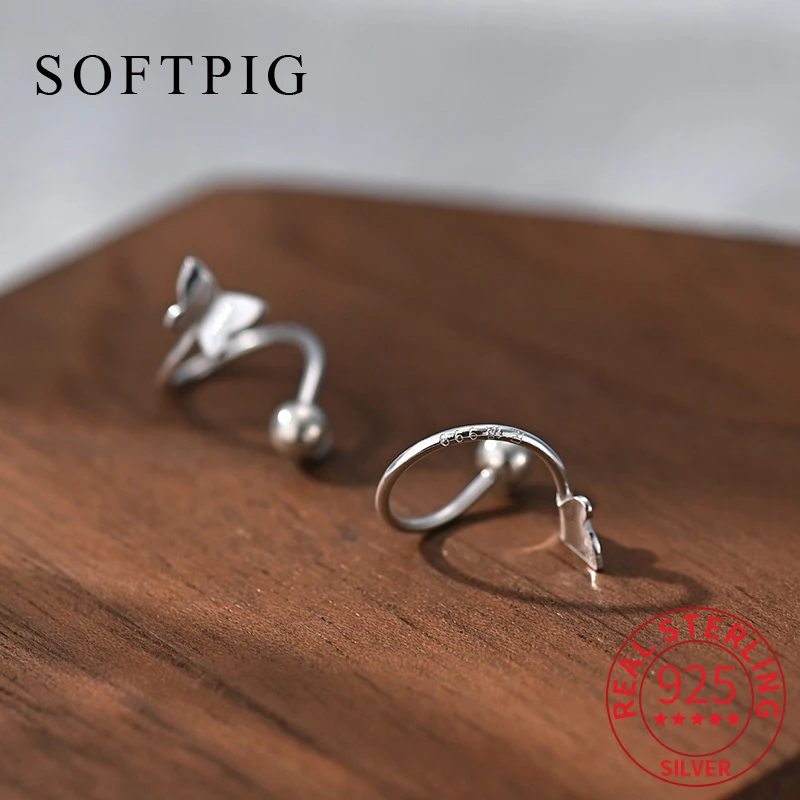 SOFTPIG Real 925 Sterling Silver Butterfly Piercing Screw Bead Curved Stud Earrings for Charm Women Cute Animal Fine Jewelry
SOFTPIG Real 925 Sterling Silver Butterfly Piercing Screw Bead Curved Stud Earrings for Charm Women Cute Animal Fine Jewelry