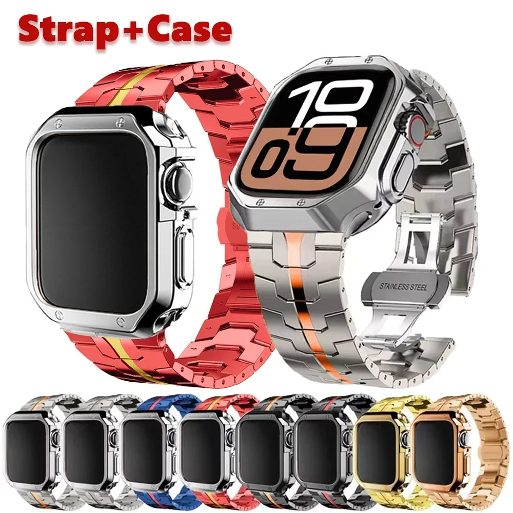Stainless Steel Band for Apple Watch Series 10 46mm 9/8/7/6/5/SE 45mm 44mm Luxury Strap + Case for IWatch Ultra 2/1 49mm Correa
Stainless Steel Band for Apple Watch Series 10 46mm 9/8/7/6/5/SE 45mm 44mm Luxury Strap + Case for IWatch Ultra 2/1 49mm Correa