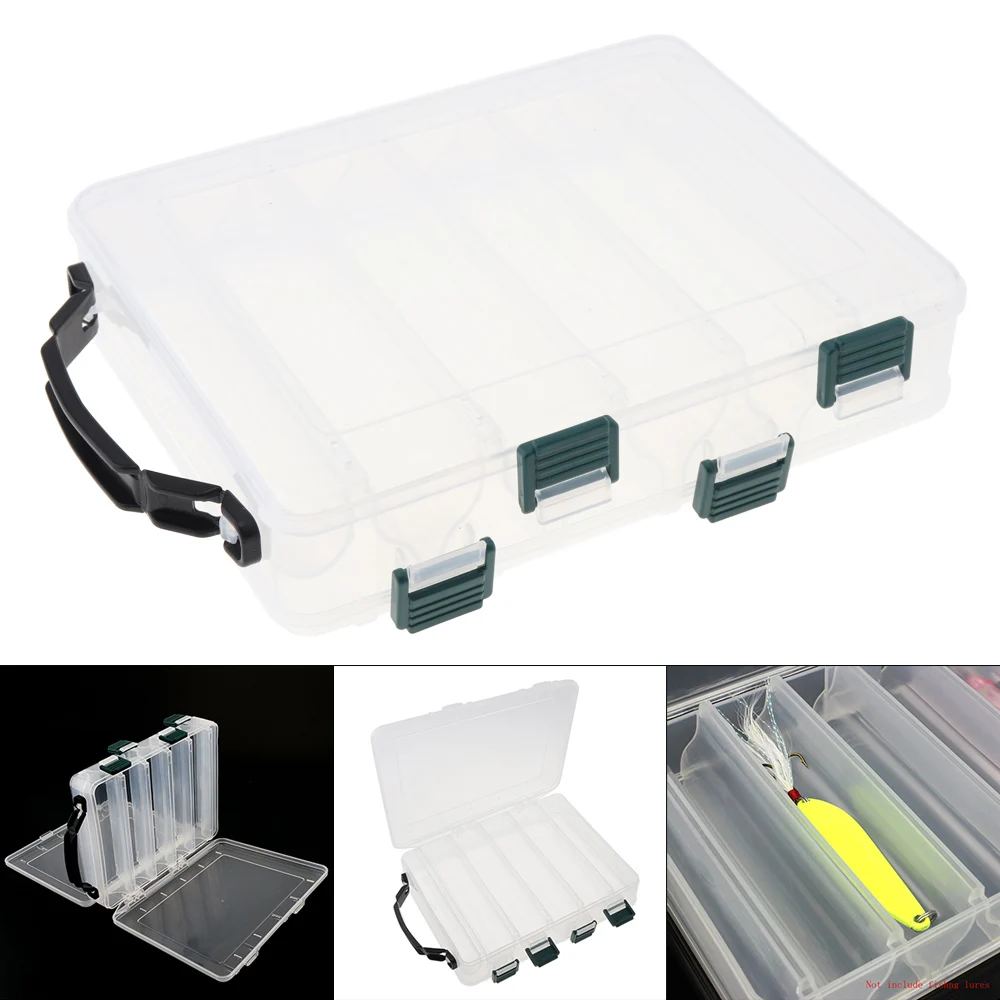 Double Side 10 Compartments Large Capacity Shrimp Minnow Crank Fishing Lure Box Transparent Color with Handle
Double Side 10 Compartments Large Capacity Shrimp Minnow Crank Fishing Lure Box Transparent Color with Handle