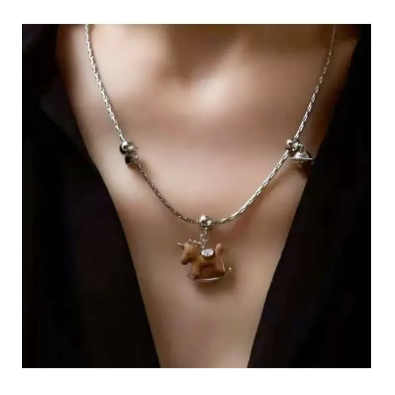 Exquisite Wooden Trojan Horse Can Pull Long Necklace Women's High-end Niche New Wooden Pony Sweater Chain
Exquisite Wooden Trojan Horse Can Pull Long Necklace Women's High-end Niche New Wooden Pony Sweater Chain