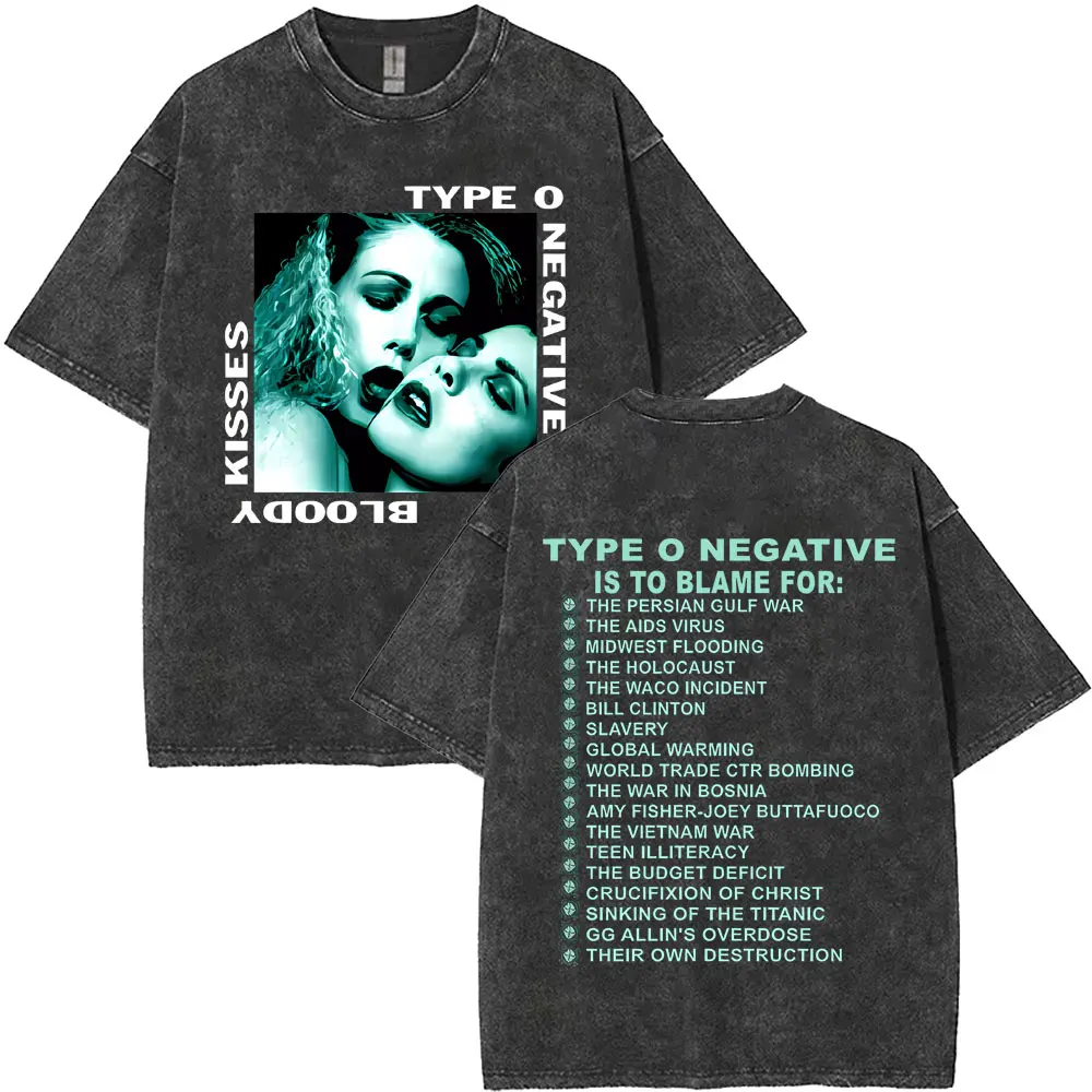Type O Negative 1993 Bloody Kisses Touring Washed T Shirt Men Women Vintage Gothic Rock Metal Tshirt Cotton Oversized T-shirts
Type O Negative 1993 Bloody Kisses Touring Washed T Shirt Men Women Vintage Gothic Rock Metal Tshirt Cotton Oversized T-shirts