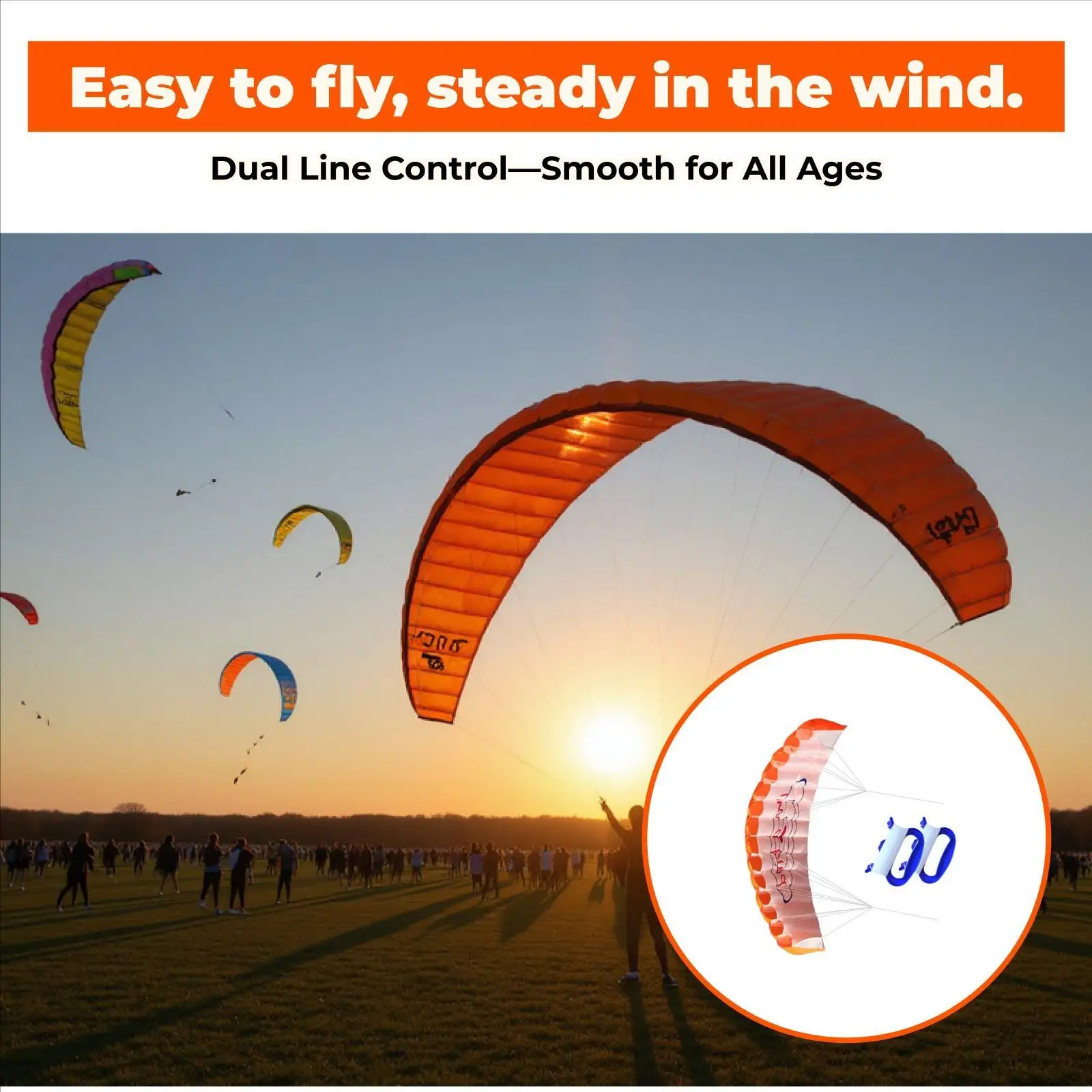 Dual Line Traction Kite Surfing Stunt Trainer Kite Parafoil Parachute Wing
Dual Line Traction Kite Surfing Stunt Trainer Kite Parafoil Parachute Wing
