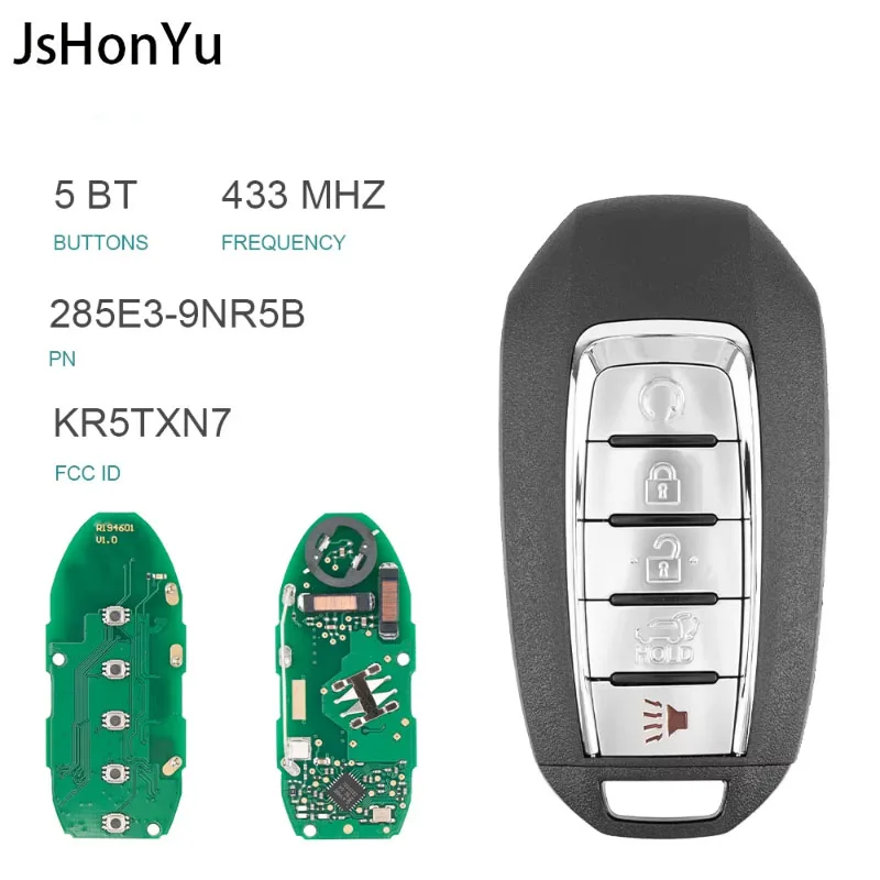 JsHonYu 285E3-9NR5B 285E3-9NR5A KR5TXN7 Smart Remote Key for Infiniti QX60 2019 4 Button Keyless Entry Control Key Fob
JsHonYu 285E3-9NR5B 285E3-9NR5A KR5TXN7 Smart Remote Key for Infiniti QX60 2019 4 Button Keyless Entry Control Key Fob