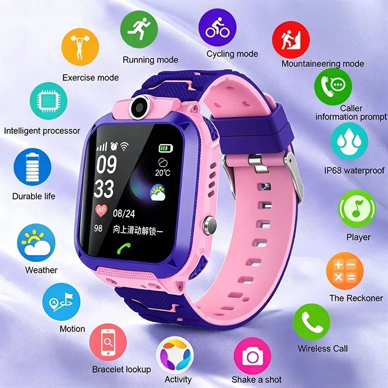 Smart Watch for Kids with SOS Antilost GPS Location Camera Sim Card Call Function Waterproof Suitable for Android iOS New
Smart Watch for Kids with SOS Antilost GPS Location Camera Sim Card Call Function Waterproof Suitable for Android iOS New