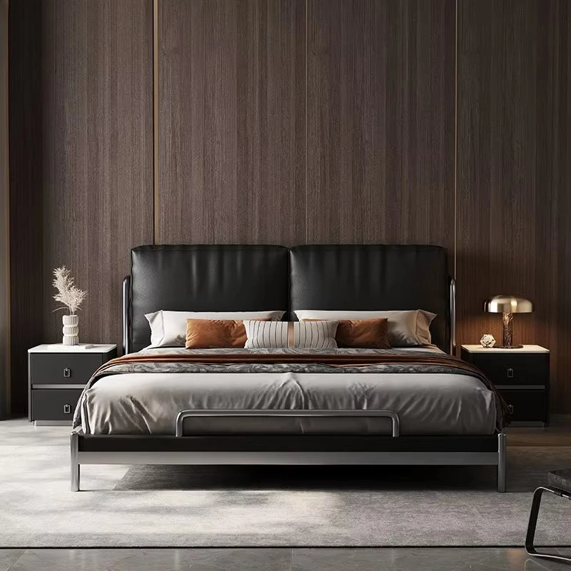 Light Luxury Design Home Furniture Custom Comfortable Black Modern King Soft Bed with Backrest Faux Leather Upholstery for Girls
Light Luxury Design Home Furniture Custom Comfortable Black Modern King Soft Bed with Backrest Faux Leather Upholstery for Girls