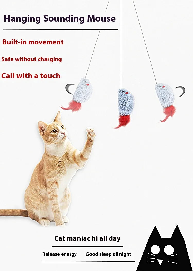 cat toys hang sound mouse Mechanical sound No need to charge simulation plush mouse cat accessories kitten essentials soft toys
cat toys hang sound mouse Mechanical sound No need to charge simulation plush mouse cat accessories kitten essentials soft toys