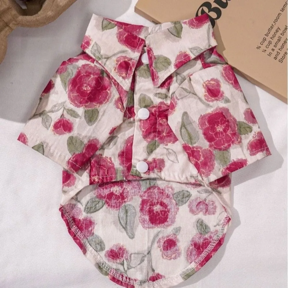 Casual Style Flower Pattern Dog Shirt Breathable Soft Fabric Cat T-Shirts Collared Style Thin Su Dog Clothes Travel
Casual Style Flower Pattern Dog Shirt Breathable Soft Fabric Cat T-Shirts Collared Style Thin Su Dog Clothes Travel