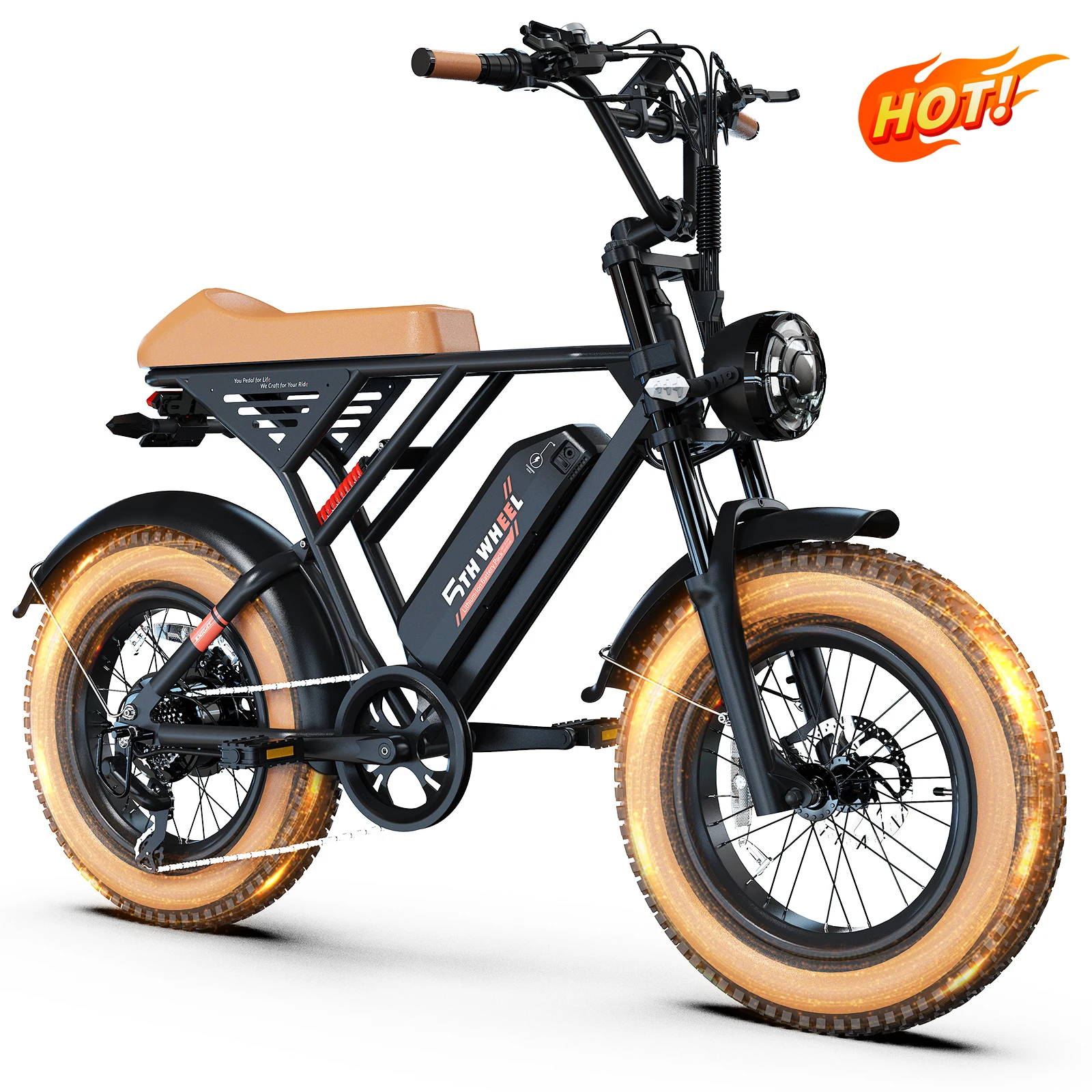 5TH WHEEL Knight Electric Bike for Adults, 1500W Peak Motor, 28MPH & 55Mile Range, 20" Electric-Motorcycle, Full Suspension
5TH WHEEL Knight Electric Bike for Adults, 1500W Peak Motor, 28MPH & 55Mile Range, 20" Electric-Motorcycle, Full Suspension