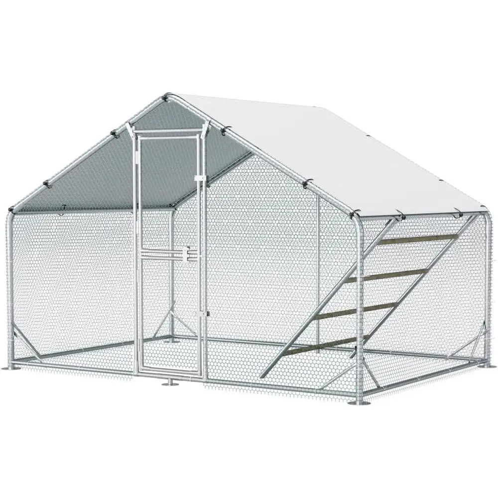 Spacious 10x6.5x6.5 FT Walk-in Chicken House with Cover, Roosting Perch, and Split Door
Spacious 10x6.5x6.5 FT Walk-in Chicken House with Cover, Roosting Perch, and Split Door