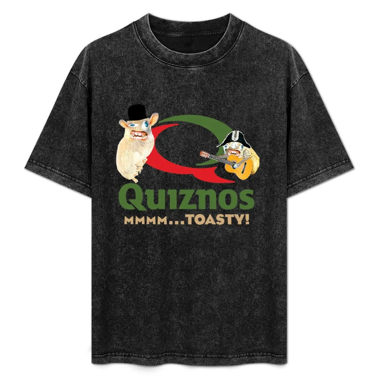 Defunct Quiznos Toasted Sandwiches Logo Complete with Sponge Monkeys T-Shirt Basic Casual Short Sleeve Cotton Shirt
Defunct Quiznos Toasted Sandwiches Logo Complete with Sponge Monkeys T-Shirt Basic Casual Short Sleeve Cotton Shirt