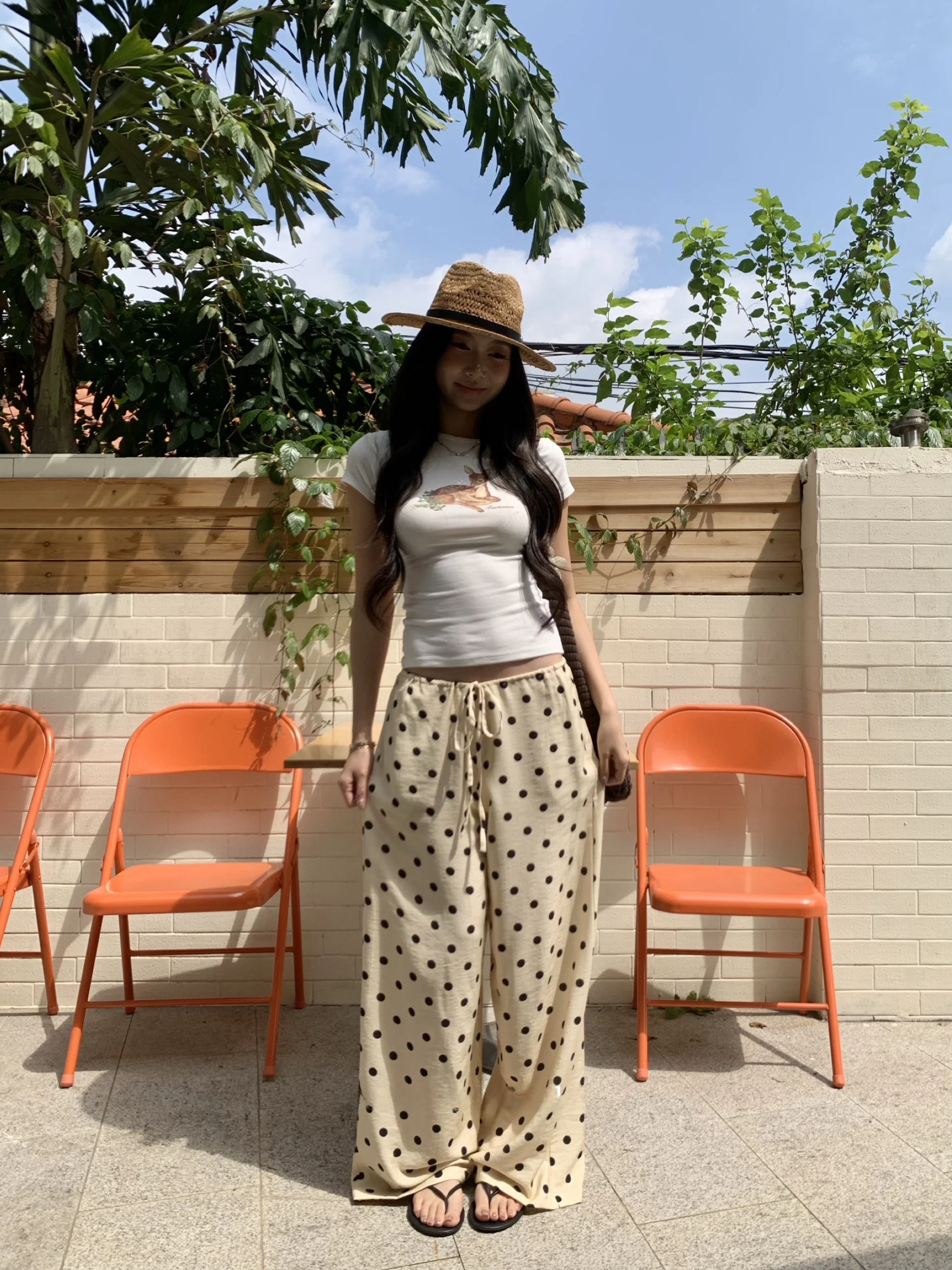 Fortunee Polka Dot Wide Leg Pants Women's Loose Slimming Casual Spring Summer Thin Drawstring Long Trousers Versatile
Fortunee Polka Dot Wide Leg Pants Women's Loose Slimming Casual Spring Summer Thin Drawstring Long Trousers Versatile