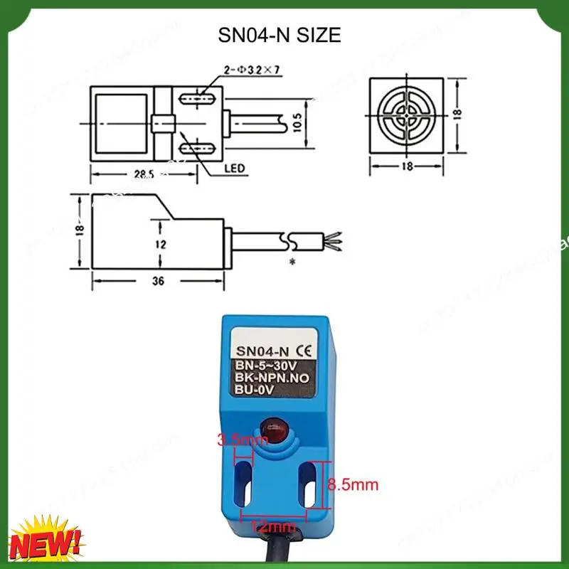 Индуктивный датчик приближения A48I SN04-N Нормально открытый переключатель обнаружения приближения NPN NO с кронштейном (синий, 4 шт.)
Индуктивный датчик приближения A48I SN04-N Нормально открытый переключатель обнаружения приближения NPN NO с кронштейном (синий, 4 шт.)