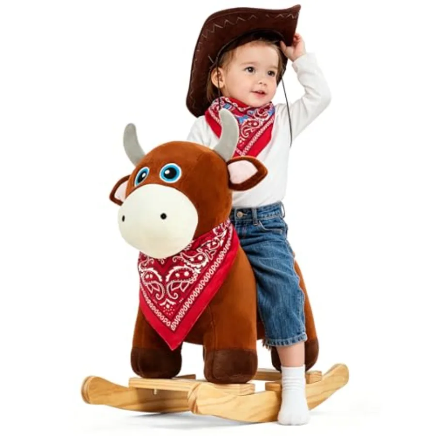Bull Rocking Horse Ages 1-3, Wild Baby Rocking Horse with Cuddly Head and Bright Sparkling Eyes, Stuffed Plush Ride-on Baby Roc
Bull Rocking Horse Ages 1-3, Wild Baby Rocking Horse with Cuddly Head and Bright Sparkling Eyes, Stuffed Plush Ride-on Baby Roc
