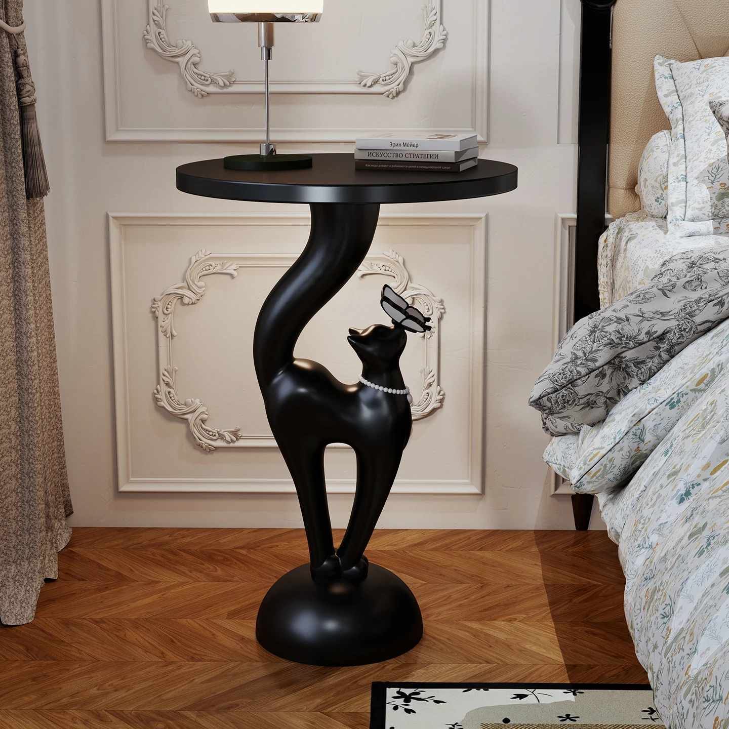 French Antique Style Bedroom Headboard Small Edge Table Shelves Housewarming Gift Home Decor Elegant Cat Creative Bedside Table
French Antique Style Bedroom Headboard Small Edge Table Shelves Housewarming Gift Home Decor Elegant Cat Creative Bedside Table
