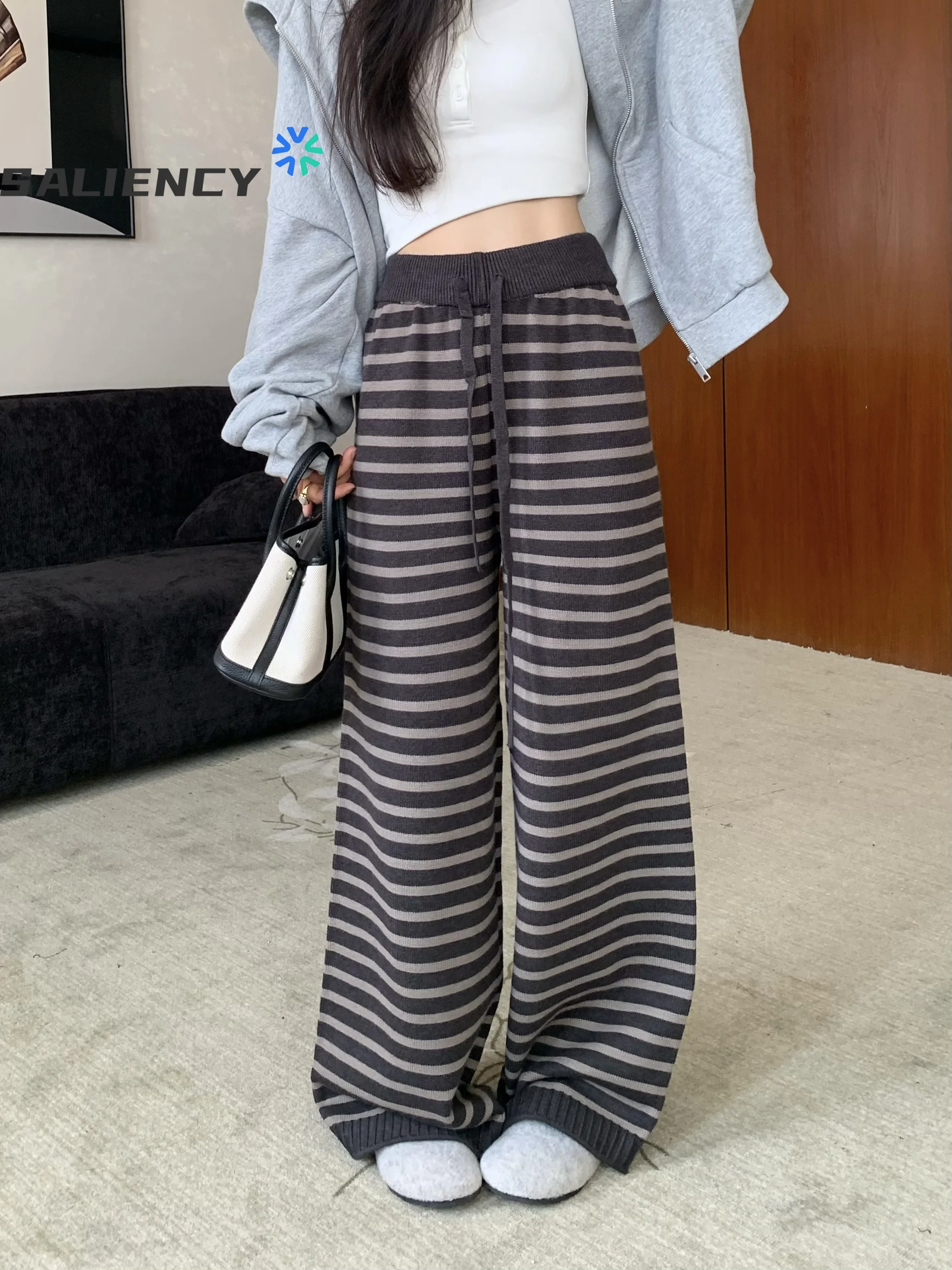 Широкие брюки Harajuku контрастного цвета в полоску, винтажные свободные вязаные повседневные брюки в стиле гранж Y2k, эстетические женские прямые брюки
Широкие брюки Harajuku контрастного цвета в полоску, винтажные свободные вязаные повседневные брюки в стиле гранж Y2k, эстетические женские прямые брюки