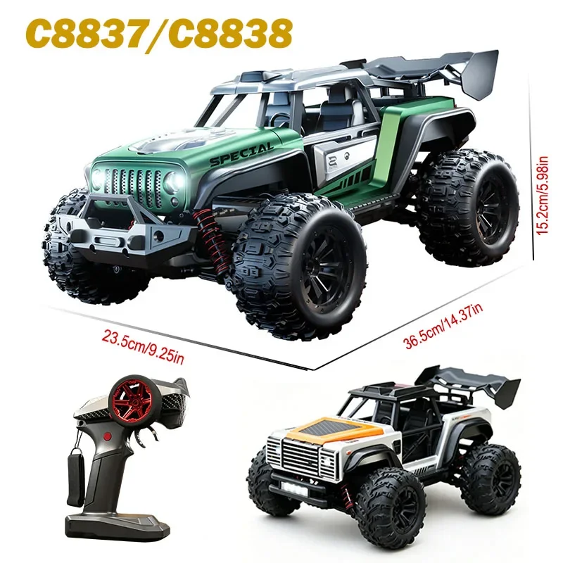 JJRC 1/14 C8837 C8838 RC Car 4WD 2.4G Remote Control Car High Speed Off-road LED RC Truck Smart RC Toys ,Gift for Kids Adults
JJRC 1/14 C8837 C8838 RC Car 4WD 2.4G Remote Control Car High Speed Off-road LED RC Truck Smart RC Toys ,Gift for Kids Adults
