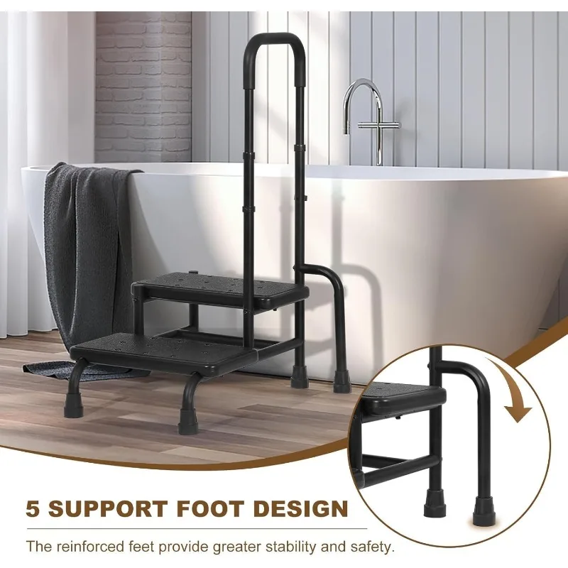 Табурет-ступенька с ручкой, медицинский 2-ступенчатый табурет для пожилых людей с регулируемым поручнем и усиленной ножкой, ступеньки для высоких кроватей
Табурет-ступенька с ручкой, медицинский 2-ступенчатый табурет для пожилых людей с регулируемым поручнем и усиленной ножкой, ступеньки для высоких кроватей