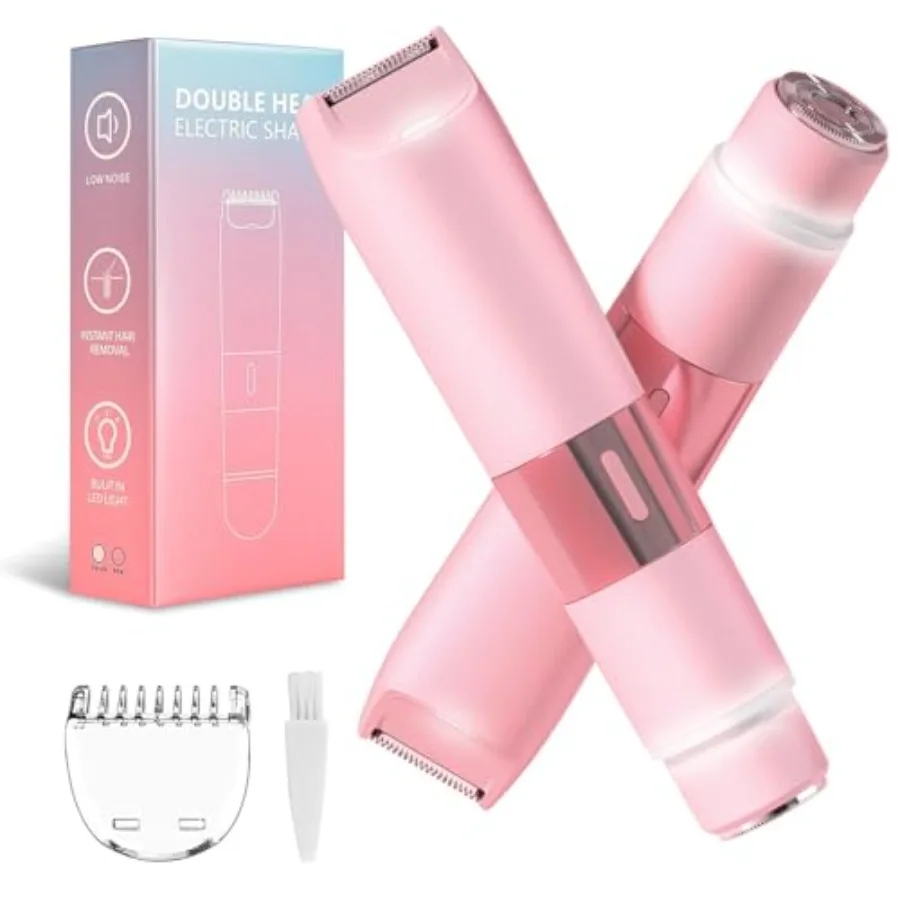 Bikini Trimmer for Women - Electric Razors for Women 2 in 1 Painless IPX7 Waterproof Rechargeable LED Dual Head Electric Shaver
Bikini Trimmer for Women - Electric Razors for Women 2 in 1 Painless IPX7 Waterproof Rechargeable LED Dual Head Electric Shaver