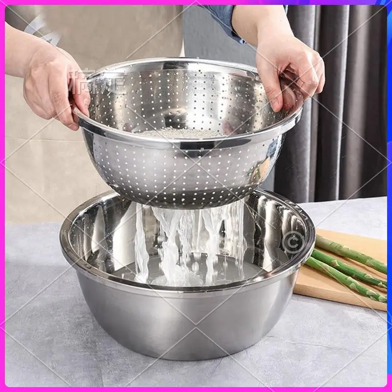 NEW-Stainless Steel Mixing Bowls, Salad Bowl, Metal Bowls With Water Filter Basin, Stainless Steel Basin Durable Easy To Use 26C
NEW-Stainless Steel Mixing Bowls, Salad Bowl, Metal Bowls With Water Filter Basin, Stainless Steel Basin Durable Easy To Use 26C