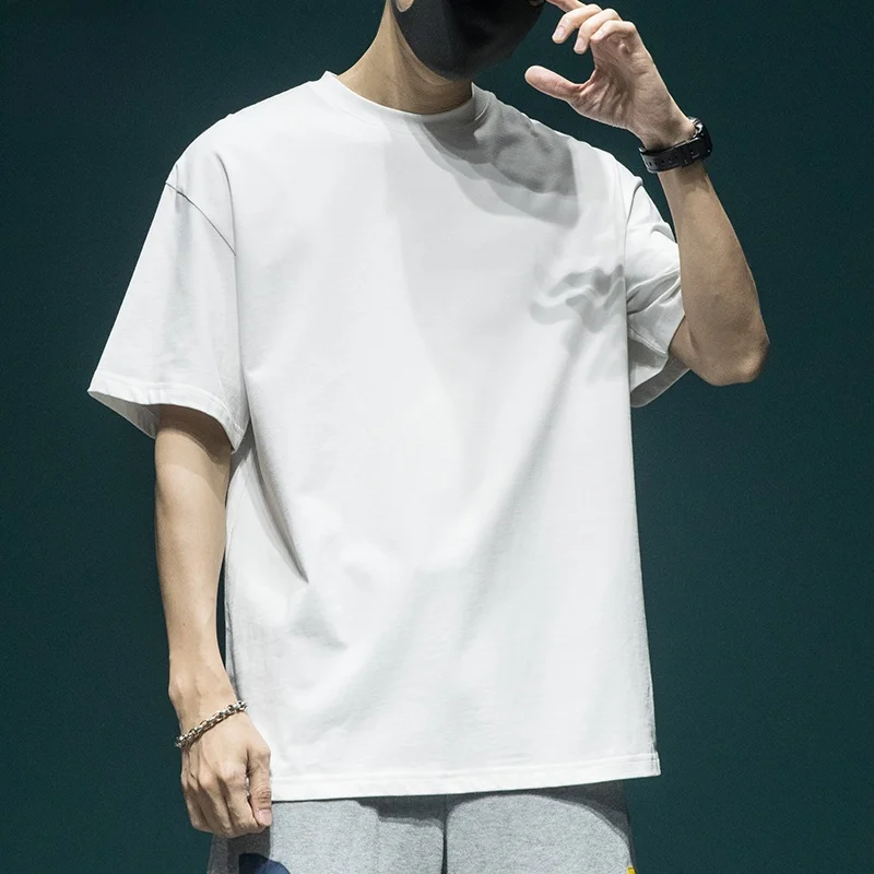 Japanese Style Pure Color Simple Match 260g Heavy Short Sleeve Men's T-shirt Loose plus Size Pure Cotton Couple Half Sleeve Top
Japanese Style Pure Color Simple Match 260g Heavy Short Sleeve Men's T-shirt Loose plus Size Pure Cotton Couple Half Sleeve Top
