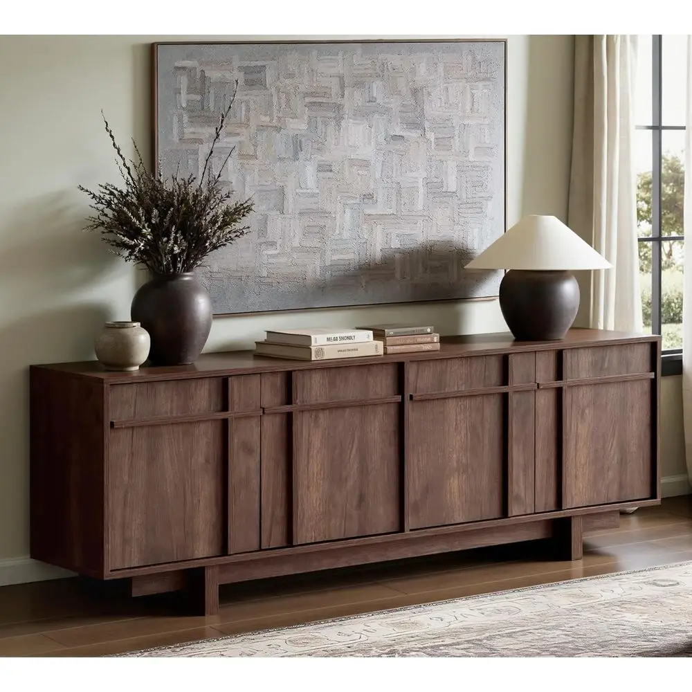 75 Inch TV Stand, Modern Skeletal Design, Wood Grain Finish, Media Storage, 68 Entertainment Center for Living or Bedroom, Walnu
75 Inch TV Stand, Modern Skeletal Design, Wood Grain Finish, Media Storage, 68 Entertainment Center for Living or Bedroom, Walnu