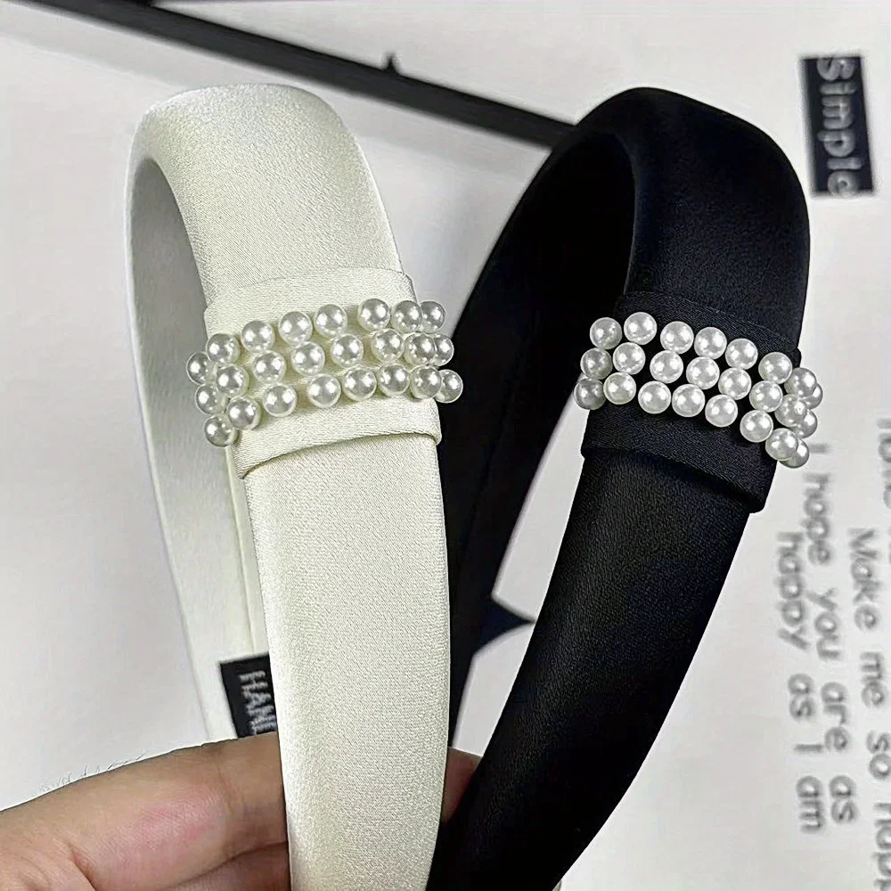 Elegant Satin Headband with Pearls Simple Design Comfortable for Women Girls Wedding Party Daily Hair Accessories
Elegant Satin Headband with Pearls Simple Design Comfortable for Women Girls Wedding Party Daily Hair Accessories