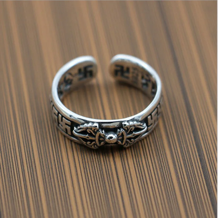 Chinese style 925 sterling silver ring, men's retro opening, Thai silver vintage diamond pestle ring, index finger silver jewelr
Chinese style 925 sterling silver ring, men's retro opening, Thai silver vintage diamond pestle ring, index finger silver jewelr