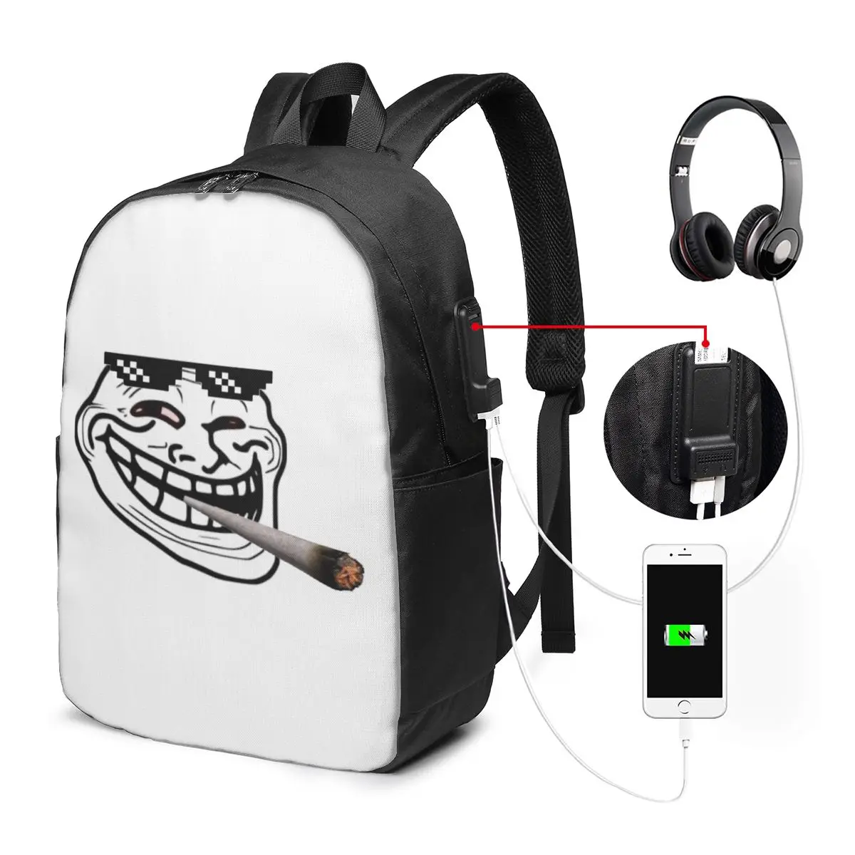 Novelty TROLL Face Meme Funny Backpack Travel Notebook Bag Computer College Student School BagLaptop Shoulder Bags for Men Women
Novelty TROLL Face Meme Funny Backpack Travel Notebook Bag Computer College Student School BagLaptop Shoulder Bags for Men Women